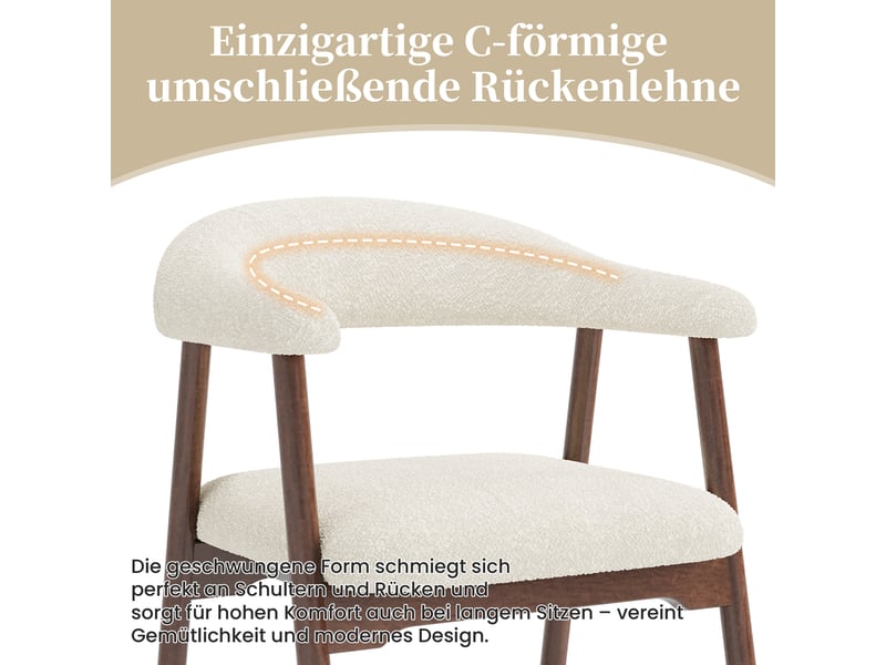  Chaise de salle à manger - noyer - en bois massif - 60.5 x 57 x 79.5 cm  - Conforama E