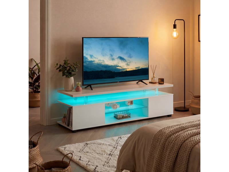  Lit capitonné double 180 x 200 cm, cadre avec sommier à lattes et tête de lit réglable, lit rembourré gris-beige, matière lin  - Conforama D