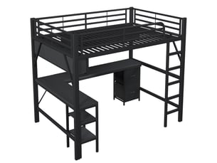 Lit mezzanine 140x200 cm IKSETERA TRADING LTD coloris noir