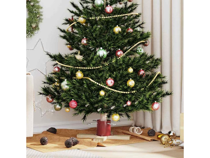  Pied de sapin de noël rouge 50 x 50 x 16 cm bois de pin massif  - Conforama B