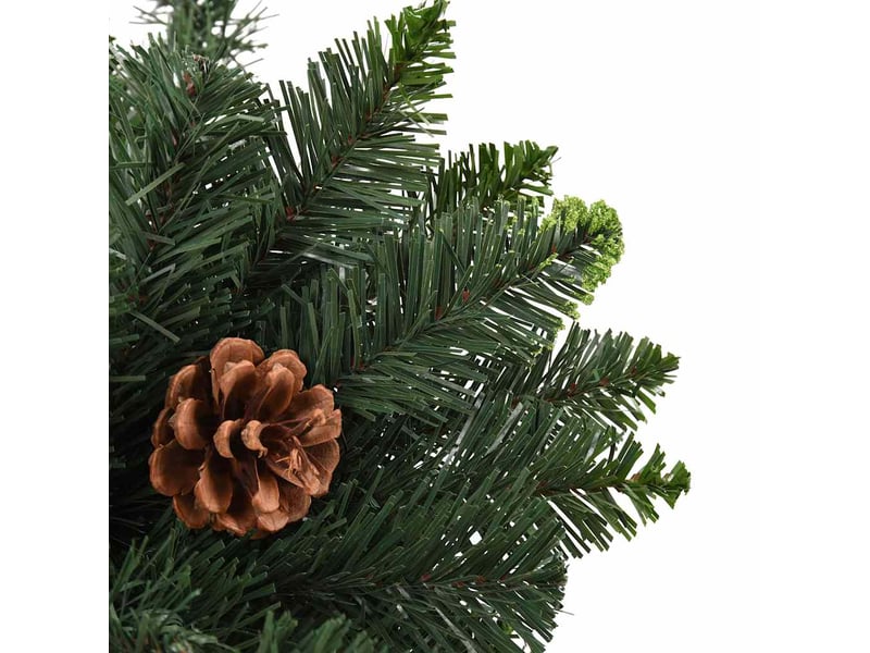  Sapin de noël artificiel, arbre de noël avec pommes de pin vert 210 cm  - Conforama D