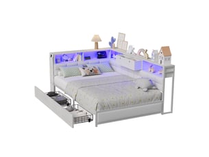 Lit 2 places 140x200 cm coloris beige