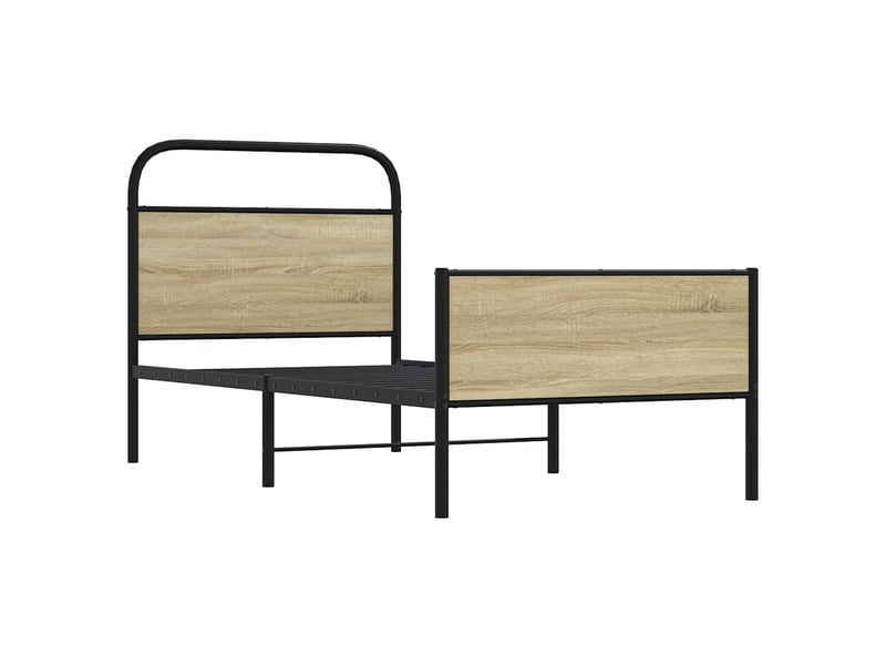  Lit simple- lit adulte -  cadre de lit sans matelas 80x200cm chêne sonoma bois ingénierie  - Conforama B