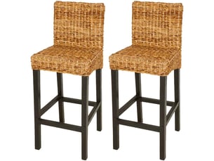 Lot de 2 tabouret de bar, chaise de bar abaca