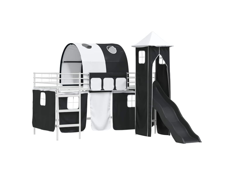  Cadre de lit superposé pour enfants - lit jeune blanc et noir 80 x 200 cm  - Conforama D