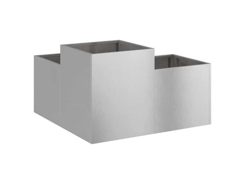  Jardinière - cache-pot de jardin argent 80 x 80 x 48 cm acier inoxydable  - Conforama E