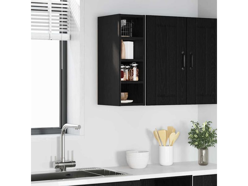 Meuble de rangement cuisine, armoire suspendue chêne noir 20x29,5x60cm - Conforama B