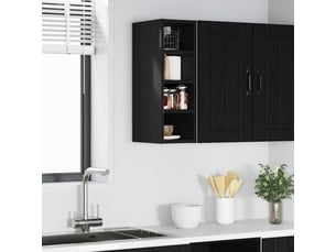 Meuble de rangement cuisine, armoire suspendue chêne noir 20x29,5x60cm