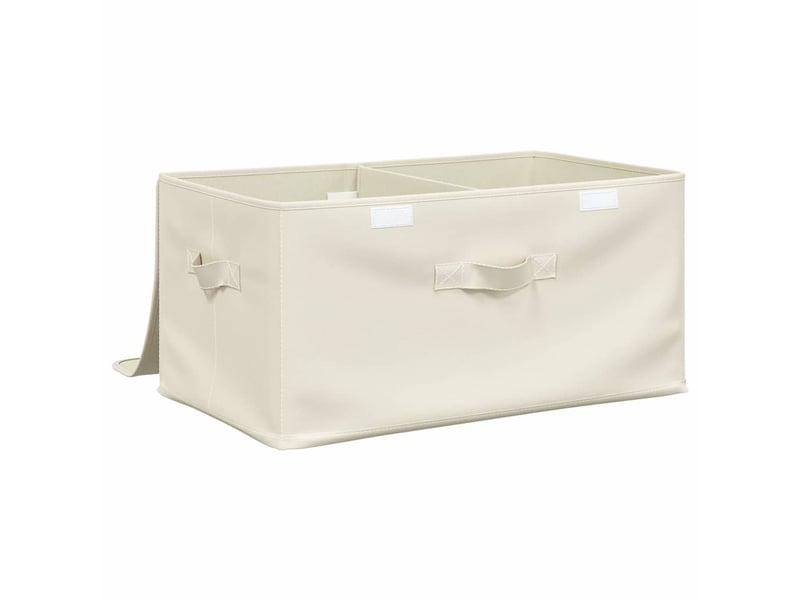  Boîtes de rangement tissu intissé 2 compartiments crème  - Conforama E