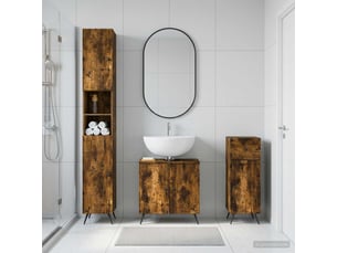 Ensemble de meuble de salle de bain 3 pièces breda chêne fumé cf63347