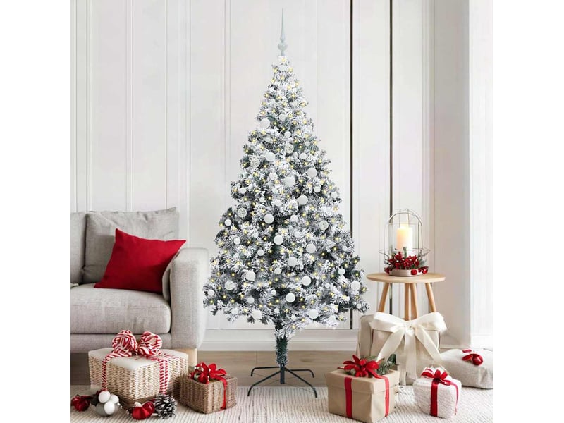  Sapin de noël artificiel, arbre de noël blanc 180 cm pvc, acier et plastique shl8273  - Conforama B