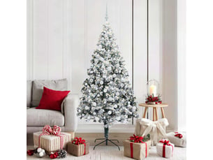 Sapin de noël artificiel, arbre de noël blanc 180 cm pvc, acier et plastique shl8273