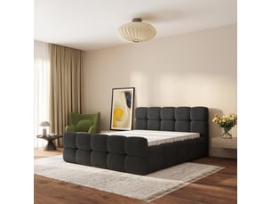 Lit coffre 180x200 cm <strong>MASSENO</strong> <strong></strong> coloris noir