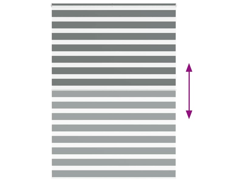 Store zèbre, store de fenêtre gris foncé largeur du tissu 160,9 cm polyester cf48587 - Conforama E