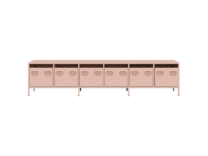  Meuble tv - banc tv - meuble de rangement rose 202x39x43,5 cm acier laminé à froid  - Conforama E