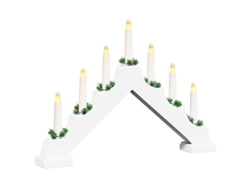 Pont de bougie de noël 7 led blanc chaud 39.5 x 5 x 29 cm cf62261  - Conforama A