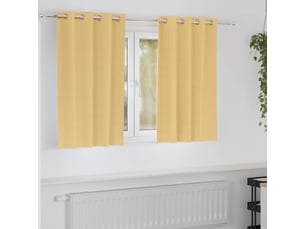 Lot de 2 rideaux occultants, rideaux black-out avec anneaux beige 140 x 140 cm cf44560