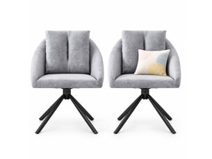 Chaise de salle à manger lot de 2 pivotante à 360° ergonomique avec dossier en velours gris