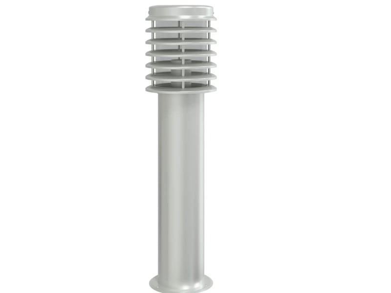  Lot de 3 lampadaires d'extérieur avec prise intégrée jardin 14 x 14 x 60 cm en acier inoxydable argenté 02_0056636  - Conforama B