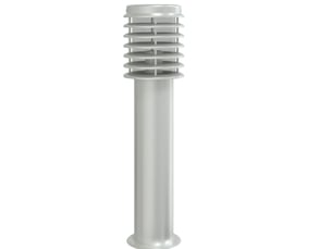 Lot de 3 lampadaires d'extérieur avec prise intégrée jardin 14 x 14 x 60 cm en acier inoxydable argenté 02_0056636