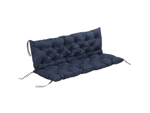 Coussin de banc 3 places 150x98x8 cm avec six liens bleu foncé