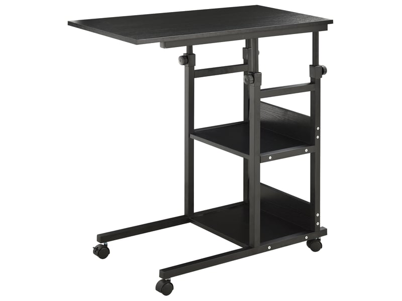  Table d'appoint | bout de canapé portable hauteur réglable cadre métal noir  - Conforama A