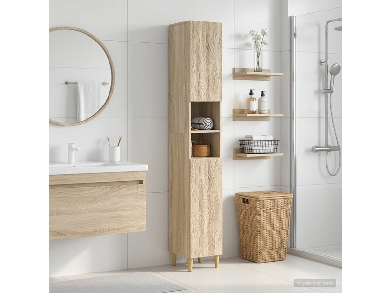  Colonne de salle de bain avec étagère ouverte delft shl3284  - Conforama B