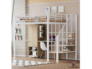 Lit mezzanine 140x200 cm VIVRYN   coloris blanc