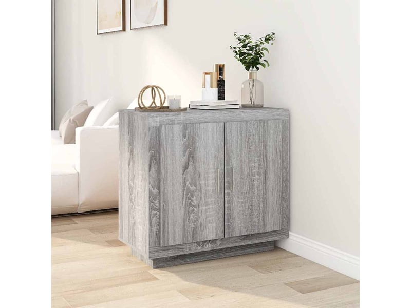  Buffet - bahut - meuble de rangement sonoma gris 80x40x75 cm bois d'ingénierie  - Conforama B
