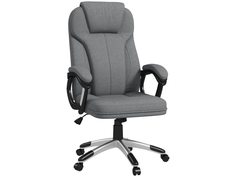  Chaise de bureau, chaise de direction, réglable en hauteur, avec fonction bascule, 6 cm x 75 cm x 120 cm, grise  - Conforama A