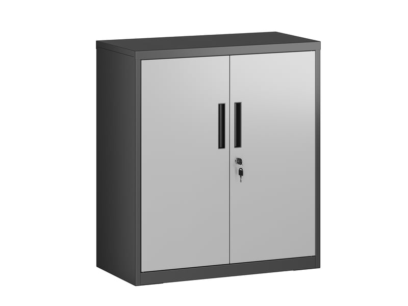 Armoire De Bureau Métal Verrouillable HOMCOM – 2 Portes, 2 étagères – 80 X 35 X 91 Cm – Blanche - 5
