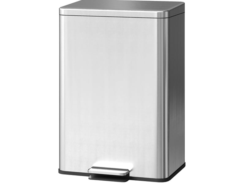  Poubelle 20 l avec pédale, couvercle à fermeture douce, seau intérieur amovible, couleur argent  - Conforama B