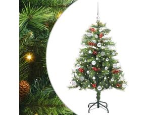 Sapin de noël - arbre de noël artificiel 150 led blanc chaud pvc et métal vert
