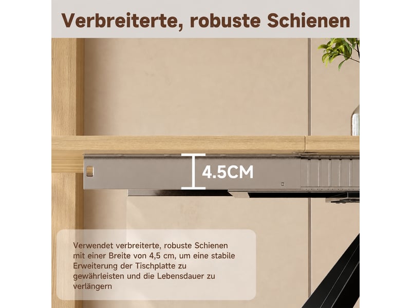 Table à manger extensible 6 à 10 personnes à trois longueurs - lpospi - pieds métal, mdf chêne, 160-240 × 90 cm - Conforama E