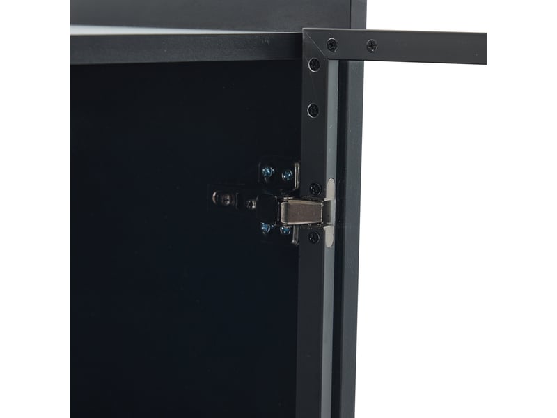  Vitrine,80x35x120 cm,avec éclairage led,panneau de particules,noir mat  - Conforama C
