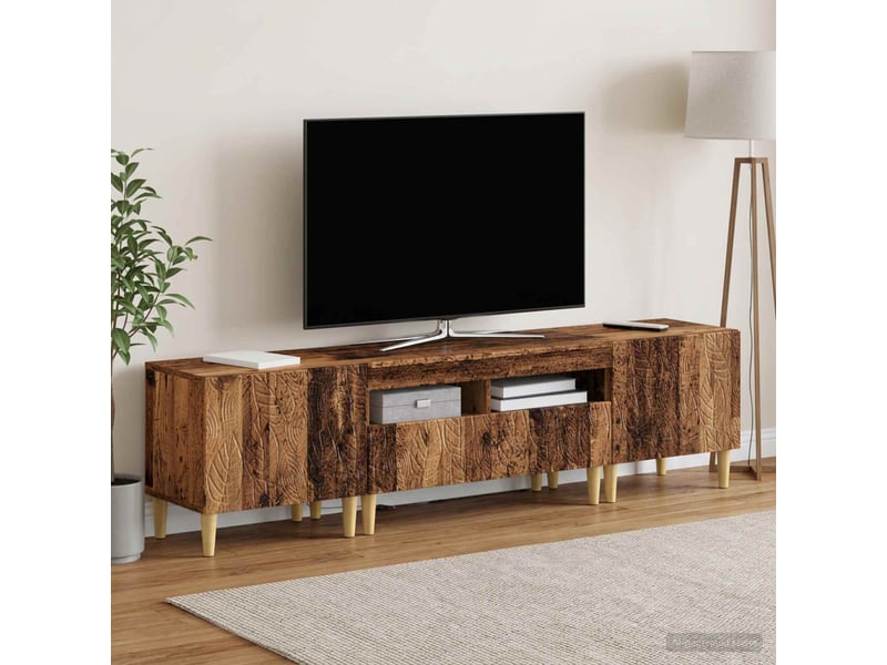  Ensemble de 3 meubles tv - banc tv - meuble de rangement led delft bois ancien  - Conforama B