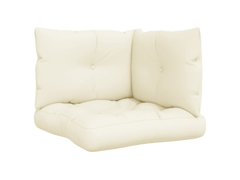  Lot de 3 coussins de palette, coussins de canapé crème tissu cf59671  - Conforama A