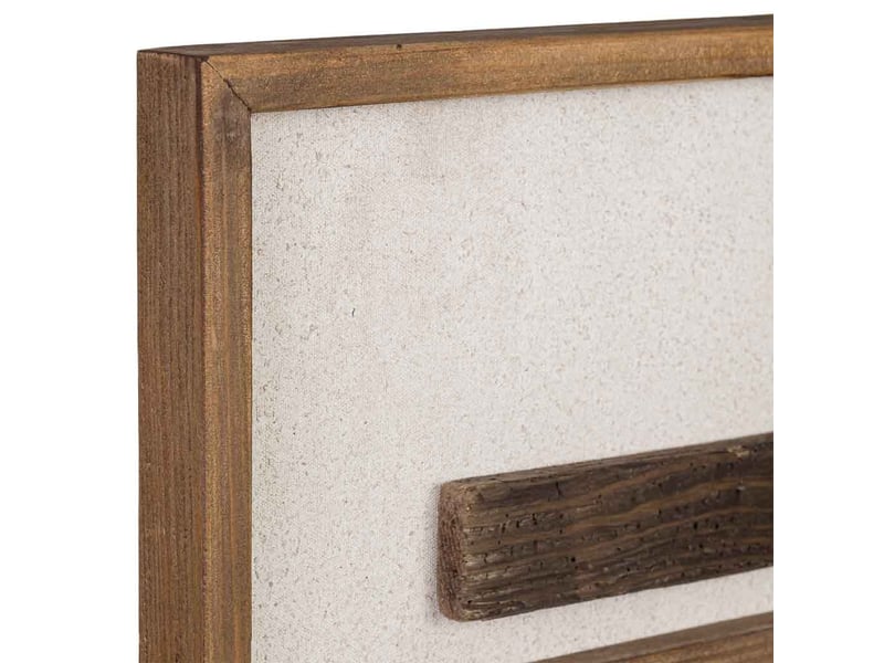 Tableau artisanal en bois recyclé relief beige et marron 62x4x82 cm h - Conforama E