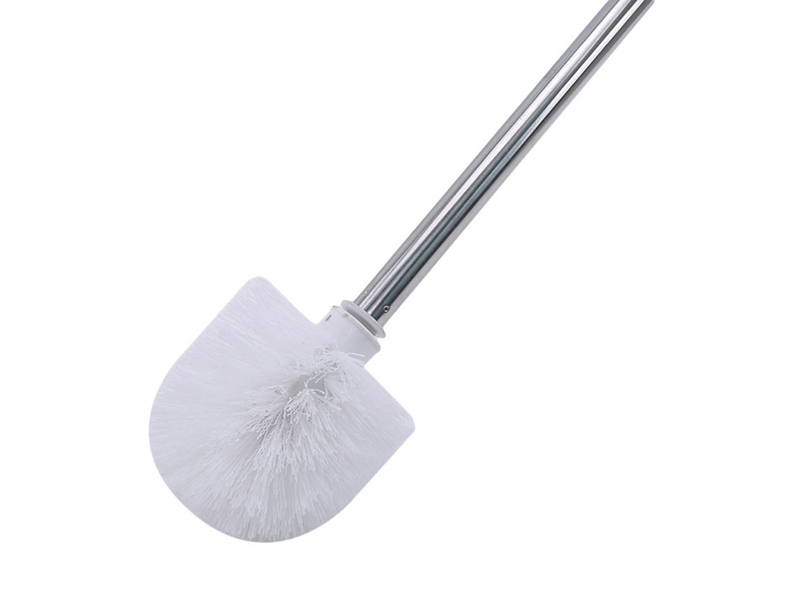  Deux brosses de rechange blanches pour toilettessalle de bainwc, avec têtes de brosse de nettoyage et manches en acier inoxydable.  - Conforama E