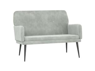 Banc chambre, banc de lit gris clair 108x79x79 cm velours