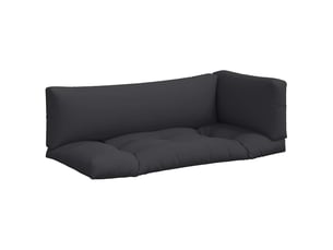 Lot de 3 coussins de palette, coussins de canapé noir tissu cf59692
