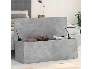 Boîte de rangement, coffre de rangement gris béton 102x35x35 cm bois d'ingénierie