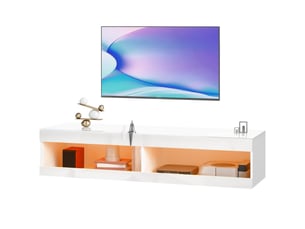 Meuble tv coloris blanc 140 cm <strong>PANGIVO</strong>  <strong></strong>