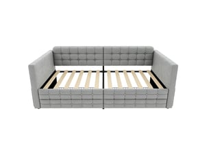 Lit simple 90x190 cm    coloris gris