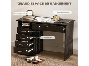 Meuble informatique   110 cm coloris noir