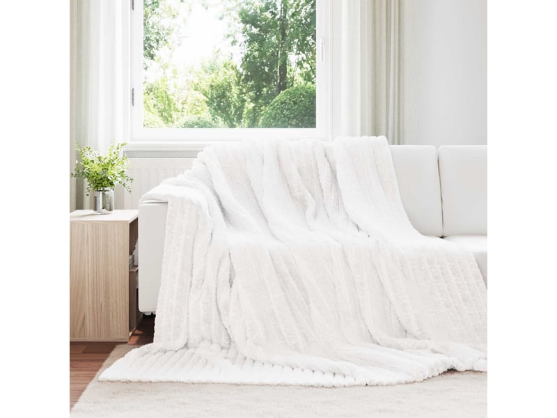 Couverture jetée de canapé 6 pcs blanc 240x220 cm 8.76 kg polaire - Conforama B