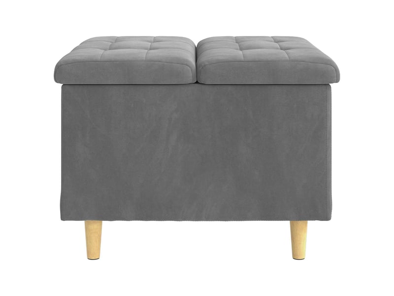  Ottoman, repose pied salon avec rangement gris foncé 60x60x45 cm velours  - Conforama E