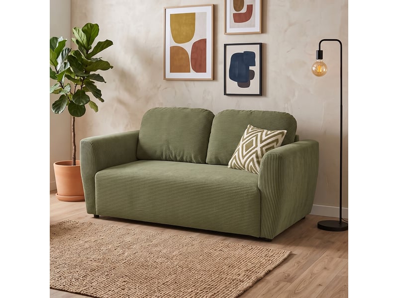  Canape droit fixe vert 2 places  - Conforama X
