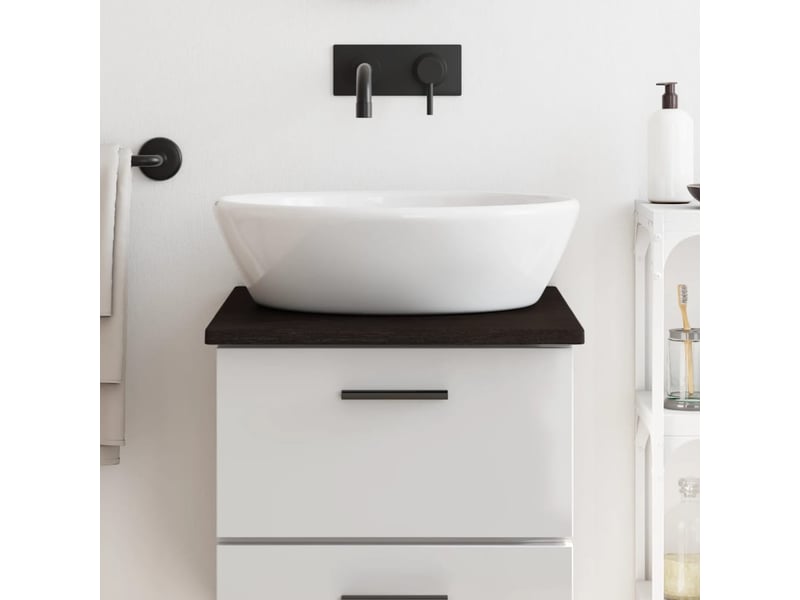 Comptoir de salle de bain, plan de travail marron foncé 40x60x2 cm bois traité cf65845 - Conforama B