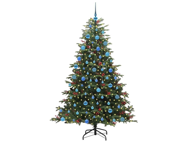 Sapin de noël, arbre de noël artificiel vert 180 cm pvc, métal et plastique cf61434 - Conforama C